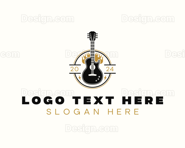 Flame Acoustic Guitar Logo