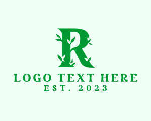 Natural Leaf Letter R logo