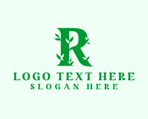 Natural Leaf Letter R Logo