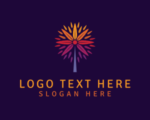 Colorful Feather Leaf Tree logo