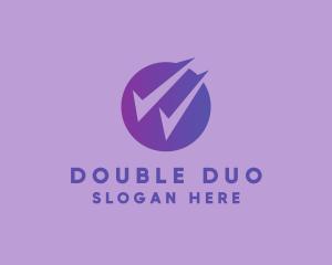 Modern Double Checkmark logo design