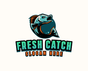 Angry Ocean Fish logo design