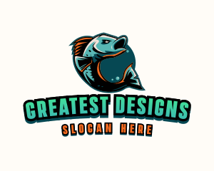 Angry Ocean Fish logo design