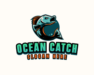 Angry Ocean Fish logo design