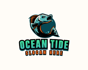 Angry Ocean Fish logo design