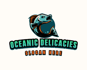 Angry Ocean Fish logo design