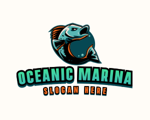 Angry Ocean Fish logo design