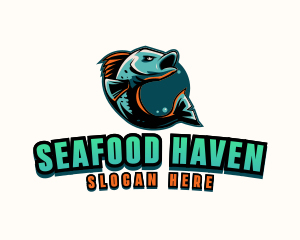 Angry Ocean Fish logo design