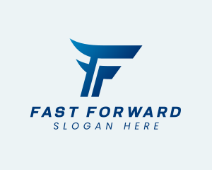 Fast Logistics Racing Letter F logo design