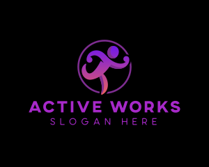 Fitness Running Gym logo design