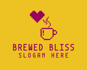 Pixelated Brewed Coffee logo design