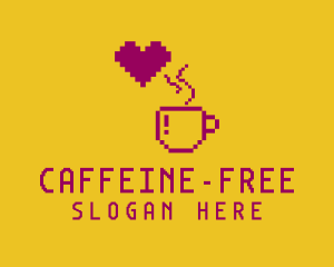 Pixelated Brewed Coffee logo design