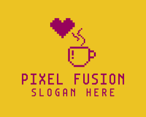 Pixelated Brewed Coffee logo design