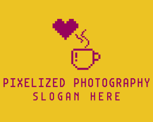 Pixelated Brewed Coffee logo design