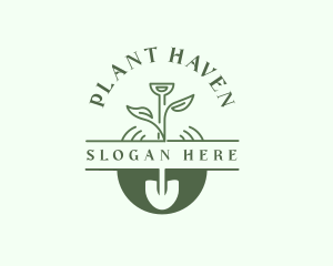 Natural Shovel Planting logo design