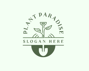 Natural Shovel Planting logo design