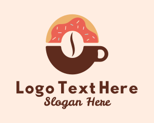 Donut Coffee Bean Cup logo