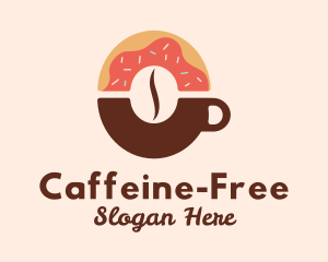 Donut Coffee Bean Cup logo design