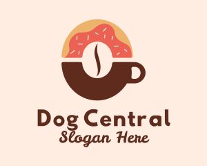 Donut Coffee Bean Cup logo design