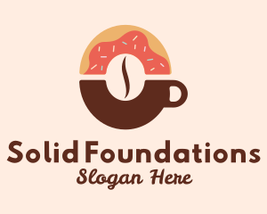 Donut Coffee Bean Cup logo