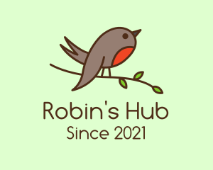 Perched Robin Bird logo