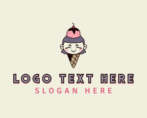 Cute Ice Cream Girl logo