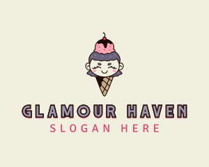 Cute Ice Cream Girl logo