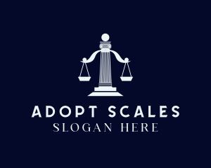 Justice Scale Pillar logo design