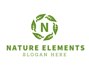 Organic Leaves Nature Produce logo design