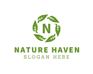 Organic Leaves Nature Produce logo design