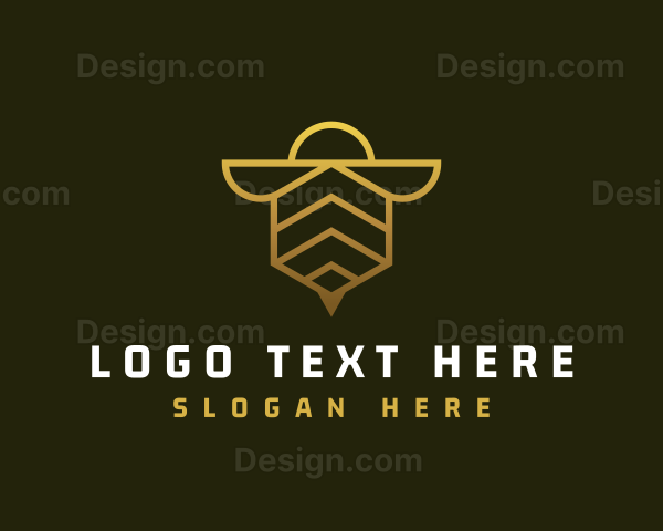 Bee Gold Minimalist Logo