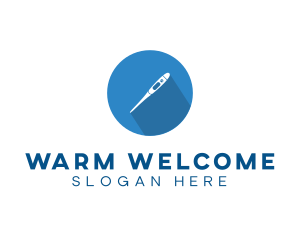 Clinic Temperature Thermometer logo design