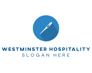 Clinic Temperature Thermometer logo design