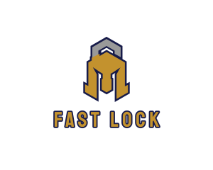 Spartan Helmet Lock logo design