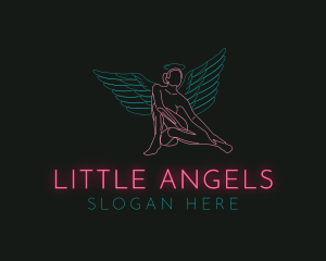 Angel Wings Female logo design