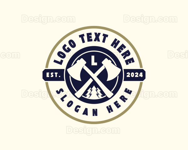 Axe Woodcutter Lumberjack Logo