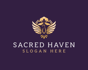  Heaven Cross Dove Church logo design