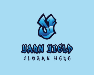 Blue Urban Letter Y logo design