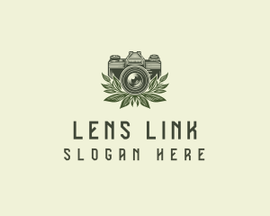 Floral Camera Lens logo design