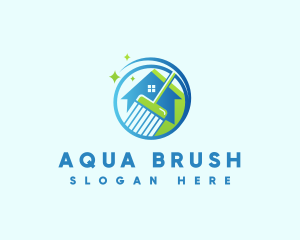 Janitorial Broom Cleaning logo design