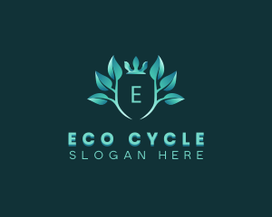 Eco Leaf Crown Plant logo design