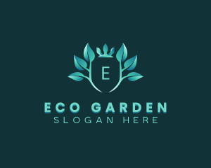 Eco Leaf Crown Plant logo design