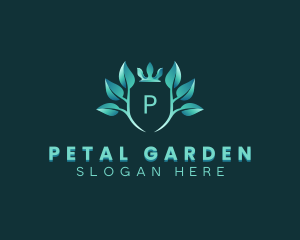 Eco Leaf Crown Plant logo design