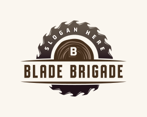 Wood Sawmill Blade logo design