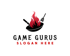 Wok Flame Cooking Logo