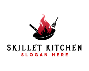 Wok Flame Cooking logo design