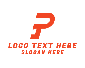 Italic - Modern Stroke Letter P logo design