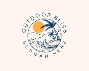 Tropical Beach Island logo design