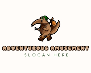 Camping Adventure Anteater logo design