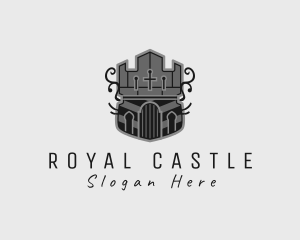 Medieval Castle Tower Shield logo design